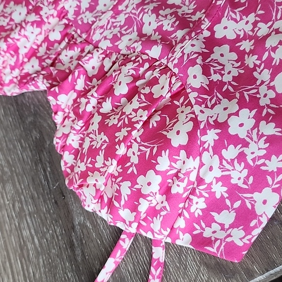 NEW! ZARA Barbie Pink Floral Print Corset Style Bodysuit XS - Picture 8 of 13